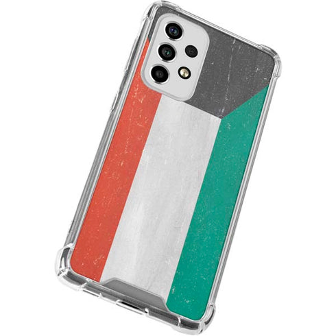 Kuwait Flag Distressed Galaxy A53 5G Clear Case